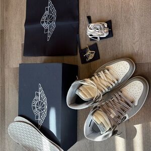 Jordan 1 x Dior Gray Sneakers Luxury Designer Style